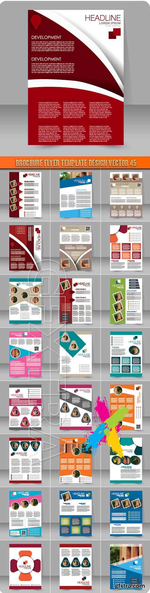 Brochure flyer template design vector 45