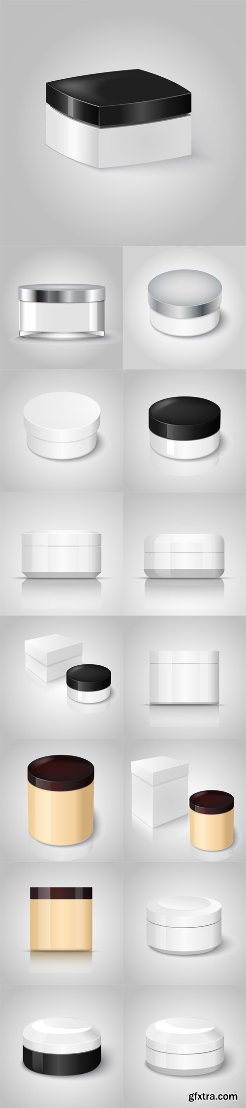 Vector Set - Cosmetic Bottle for Cream