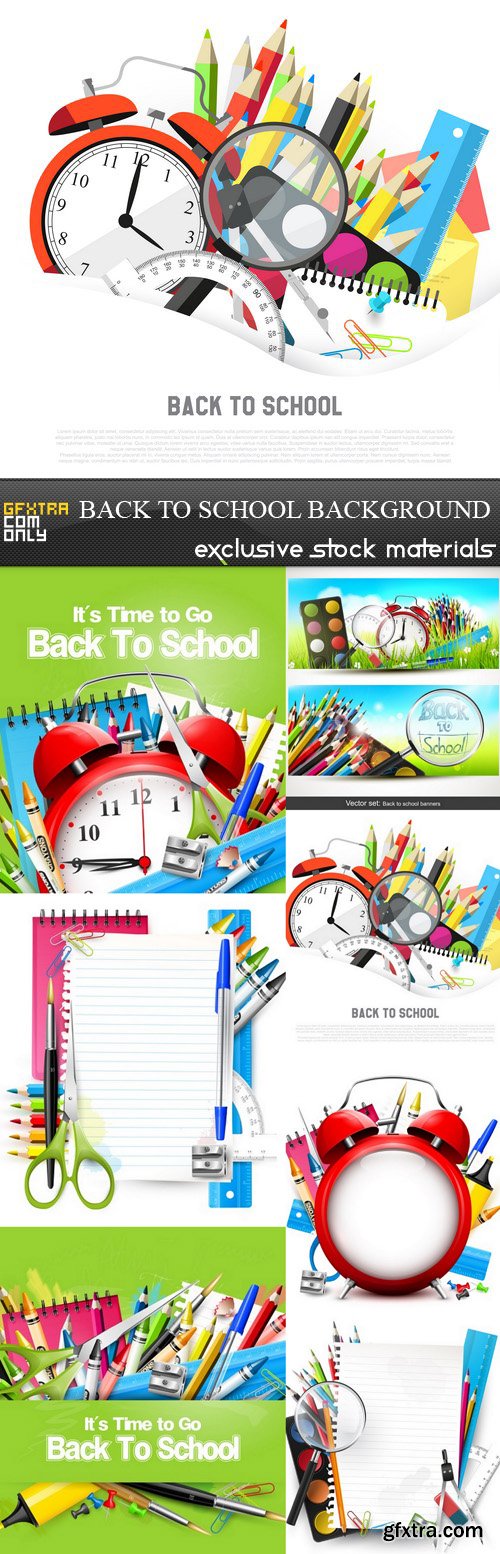 Back to School Background - 7 EPS