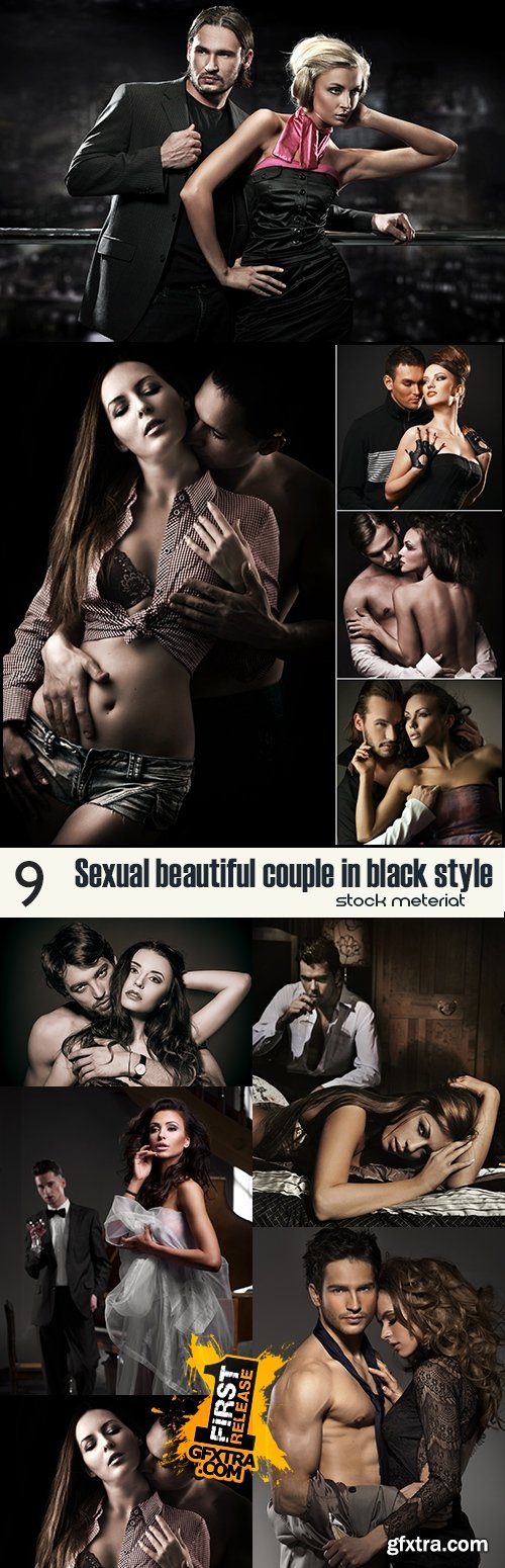 Sexual beautiful couple in black style