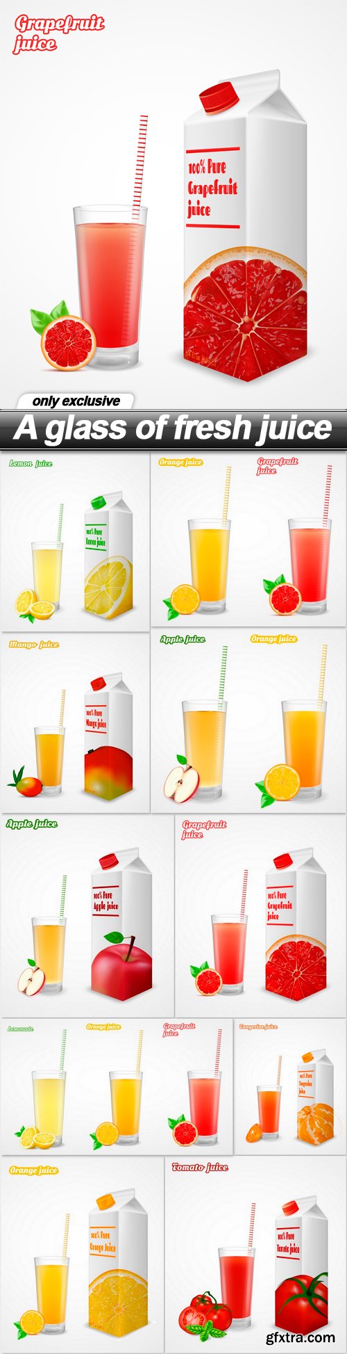 A glass of fresh juice - 10 EPS