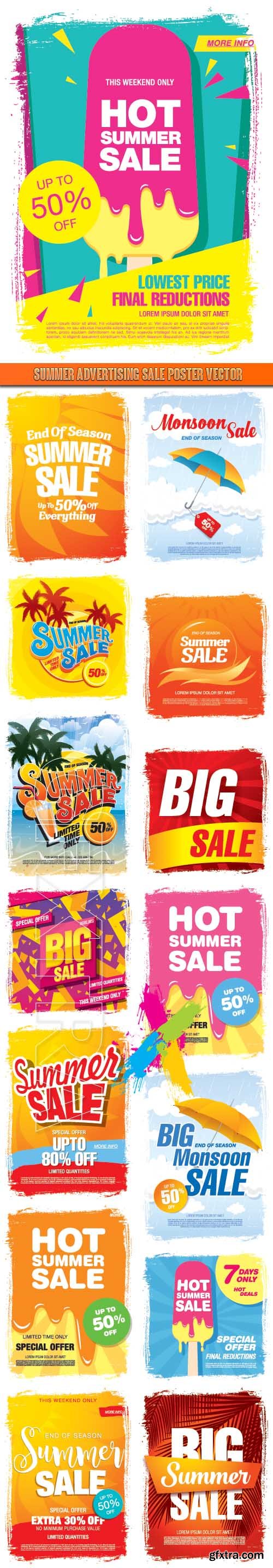 Summer advertising sale poster vector