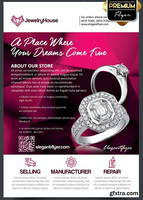 Jewelry House Flyer PSD Template + Facebook Cover