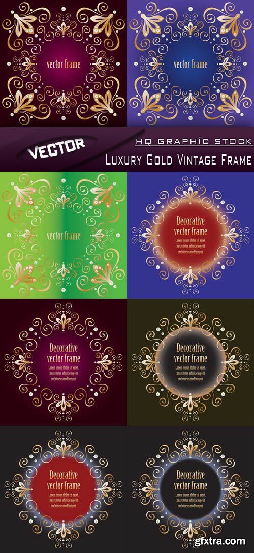 Stock Vector - Luxury Gold Vintage Frame