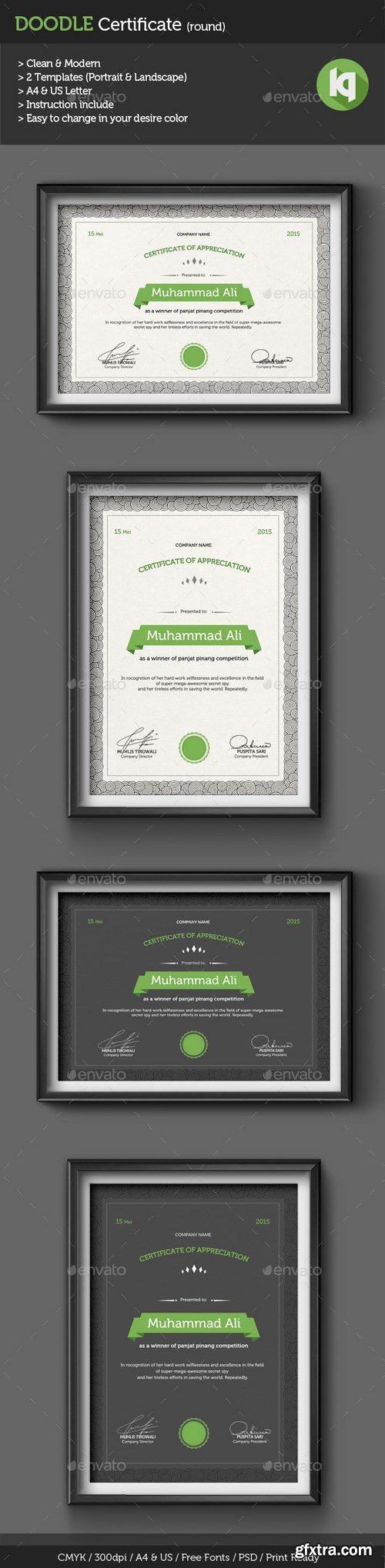 GraphicRiver - Doodle Certificate Template (round)