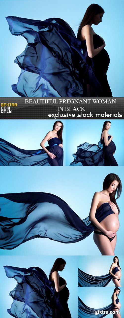 Beautiful Pregnant Woman in Black 6xJPG