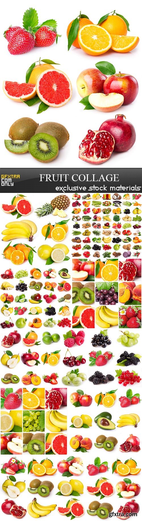 Fruit Collages on White Background 10xJPG