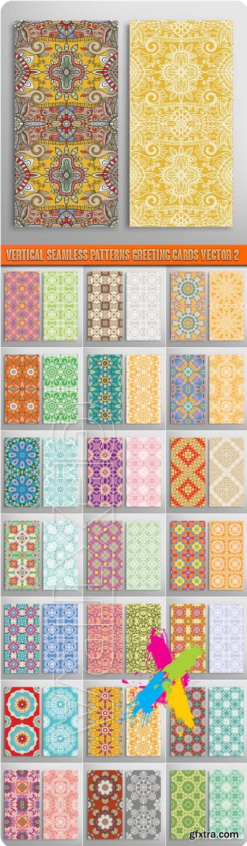Vertical seamless patterns greeting cards vector 2