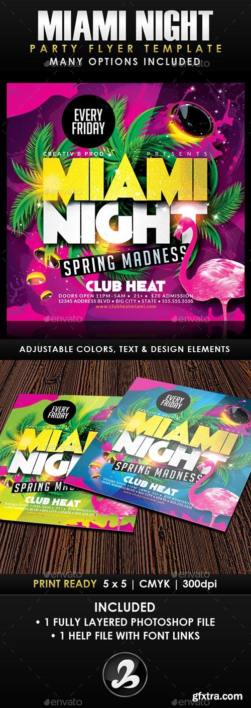 GraphicRiver - Miami Night Party Flyer Template 10493830
