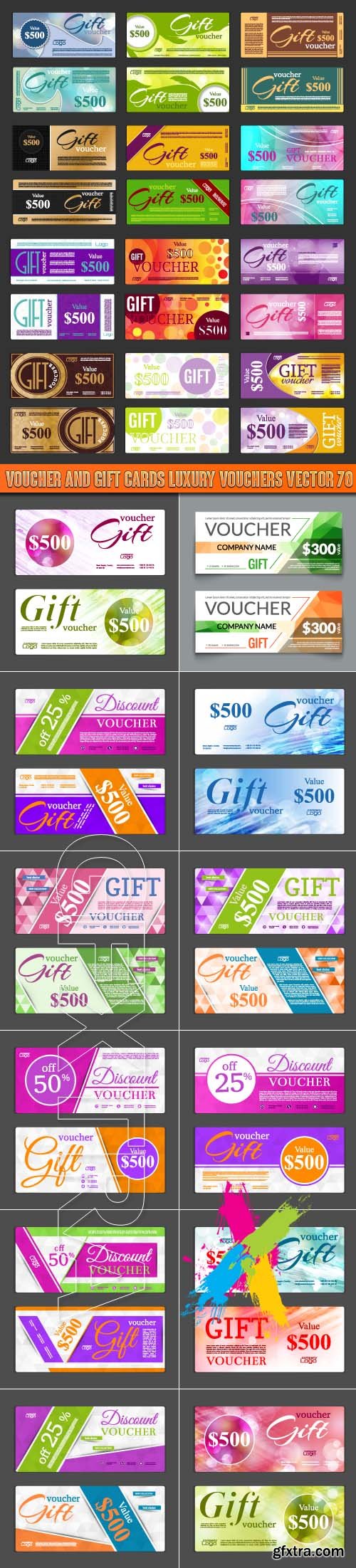 Voucher and gift cards luxury vouchers vector 70