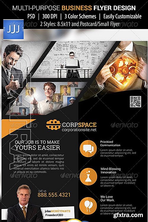 GraphicRiver - Business Flyer 38 with Postcard 8296191