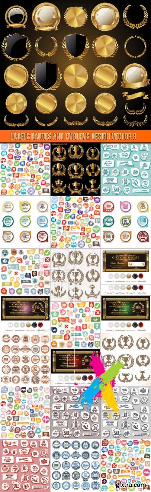 Labels badges and emblems design vector 8