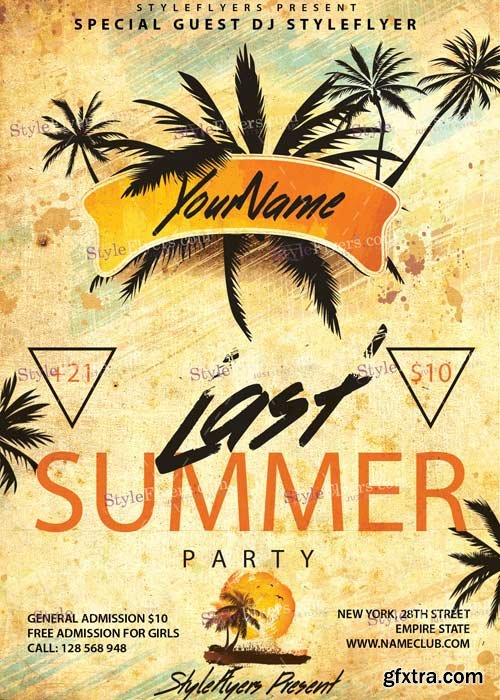 Last Summer Party PSD Flyer Template