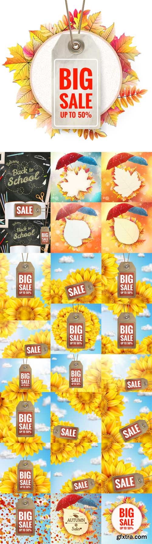 Vector Set - Background on a Theme of Autumn.Sale