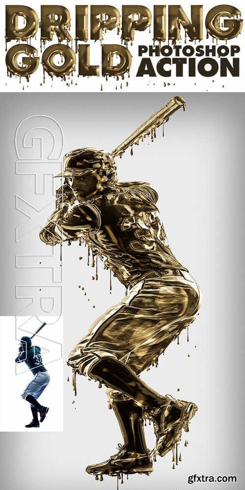 GraphicRiver - Dripping Gold Photoshop Action 17132986