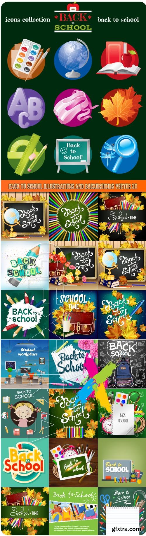 Back to school illustrations and backgrounds vector 30
