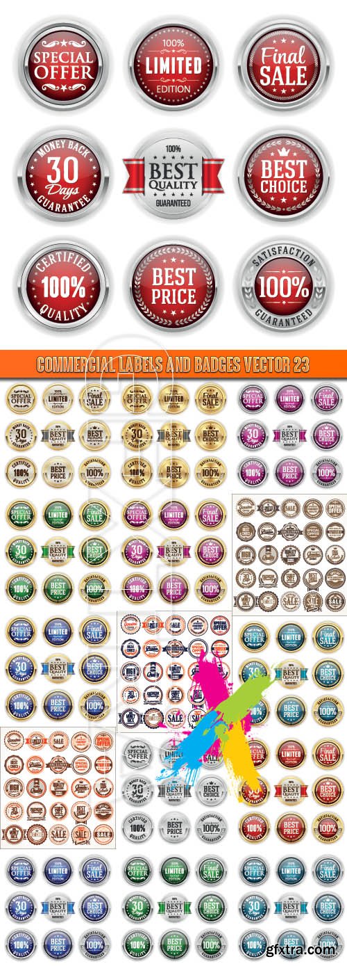 Commercial labels and badges vector 23