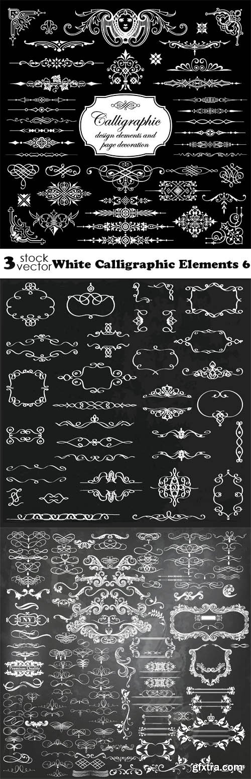 Vectors - White Calligraphic Elements 6