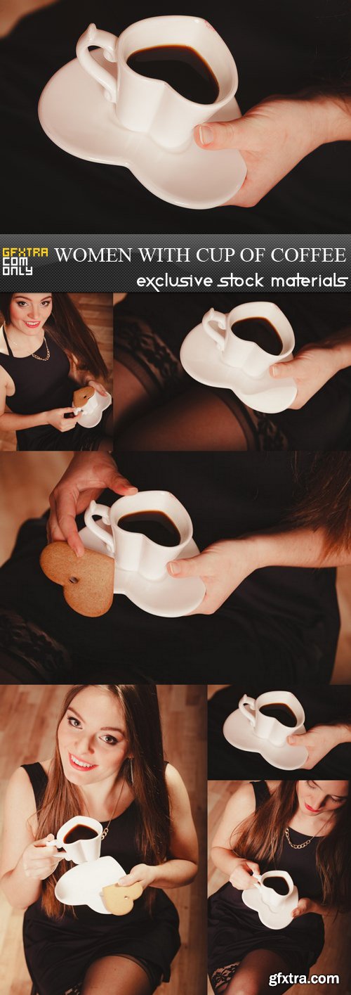 Women with Cup of Coffee - 6 UHQ JPEG