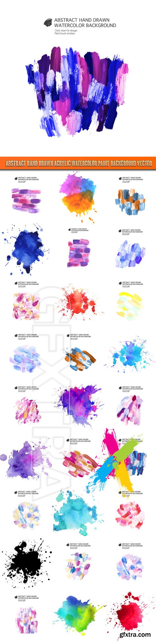 Abstract hand drawn acrylic watercolor paint background vector