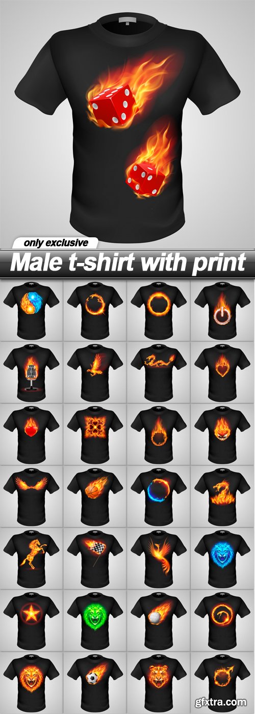 Male t-shirt with print - 29 EPS