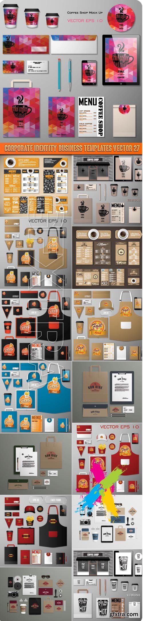 Corporate identity business templates vector 27