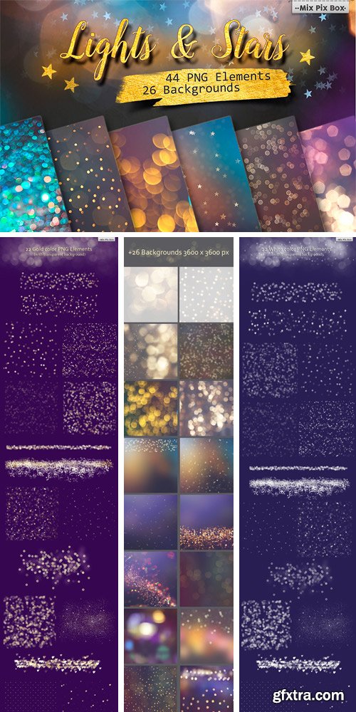 CM 813267 - Lights & Stars Clipart + Backgrounds