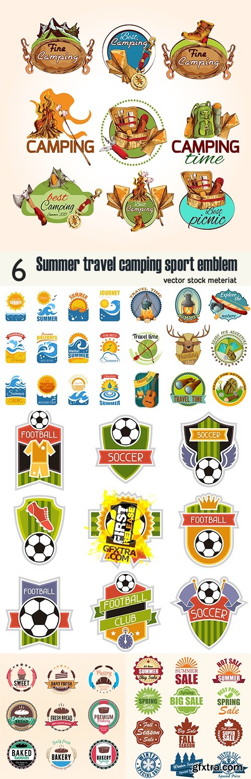Summer travel camping sport emblem