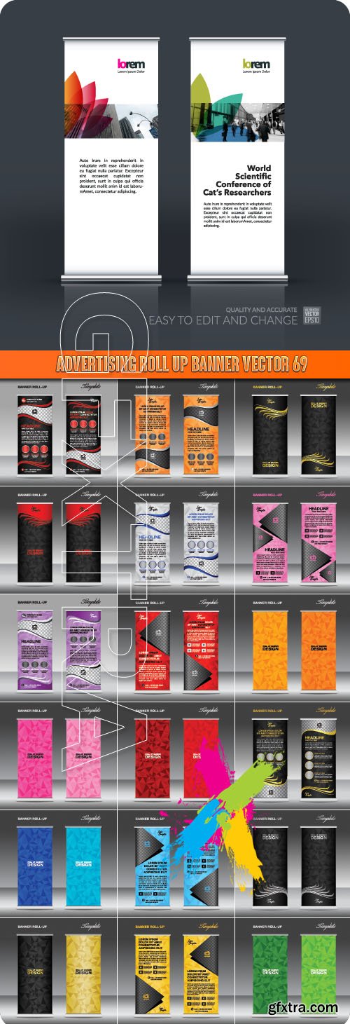 Advertising Roll up banner vector 69