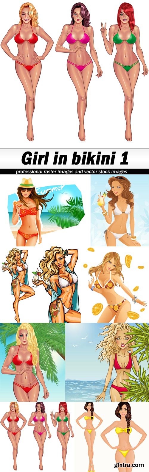 Girl in bikini 1 - 8 EPS