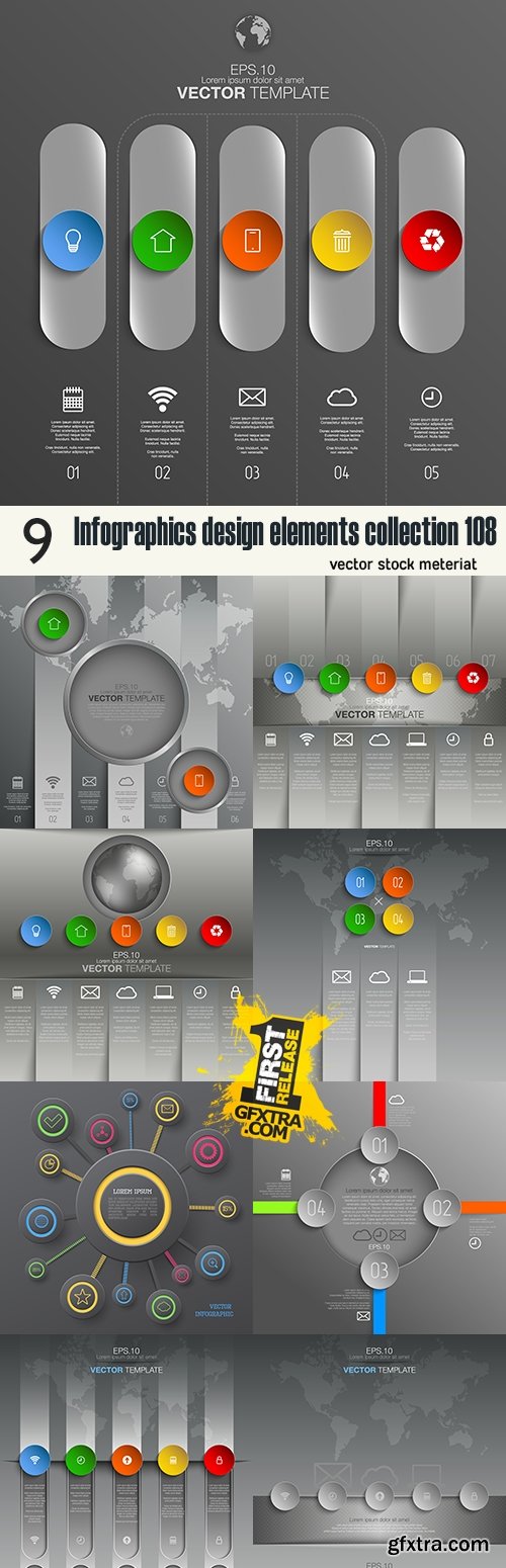 Infographics design elements collection 108