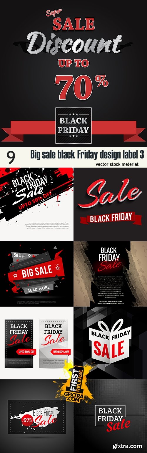 Big sale black Friday design label 3