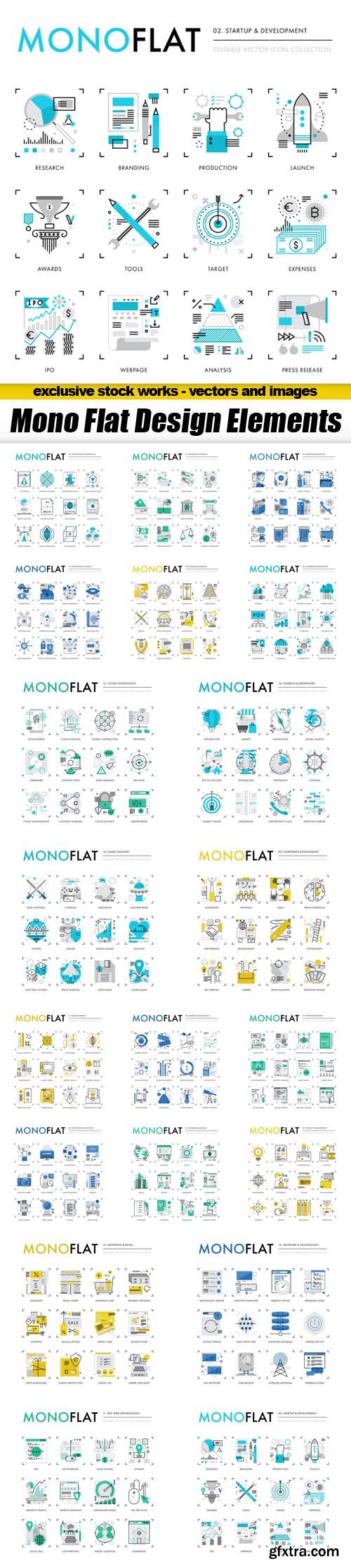 Mono Flat Design Elements 20xEPS