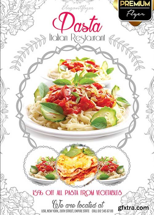 Restaurant Food Flyer V1 PSD Template + Facebook Cover