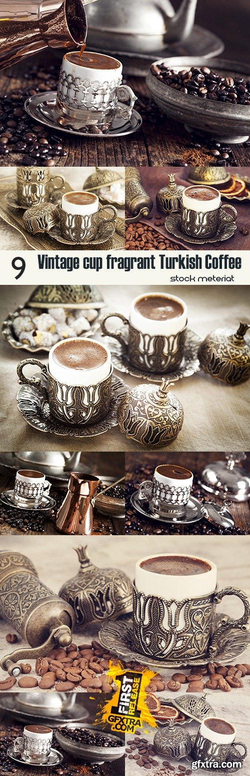 Vintage Cup Fragrant Turkish Coffee 9xJPG