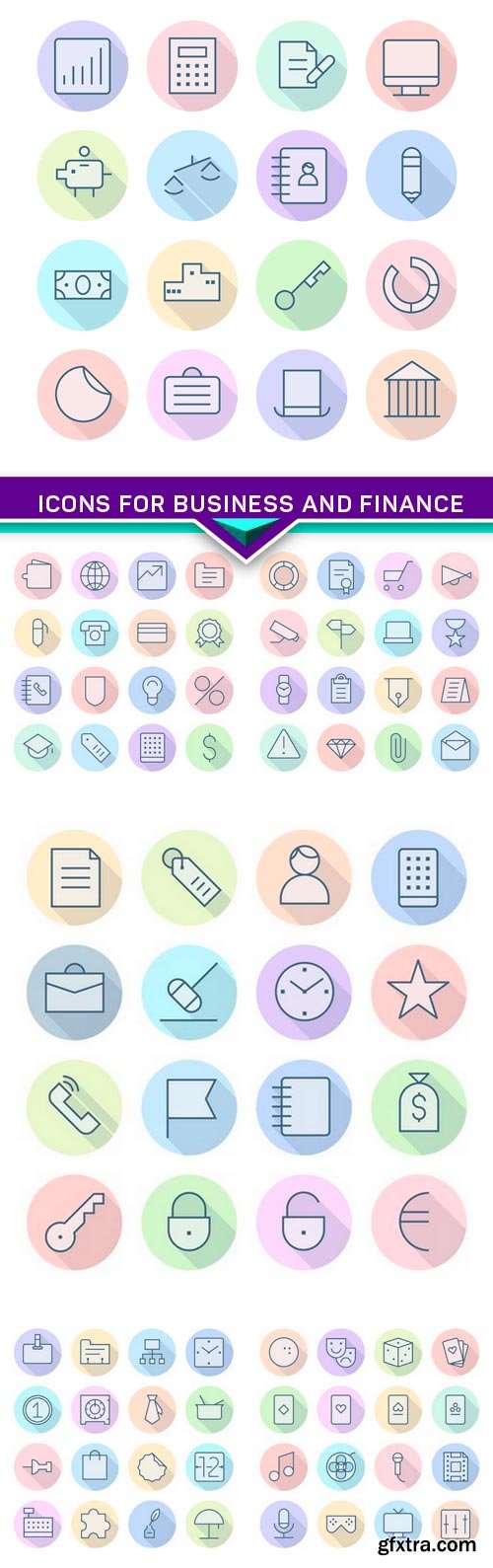 Icons For Business and Finance 6X EPS