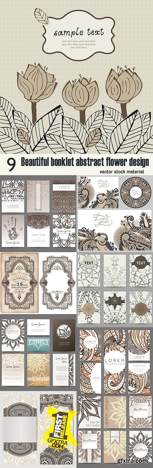 Beautiful booklet abstract flower design