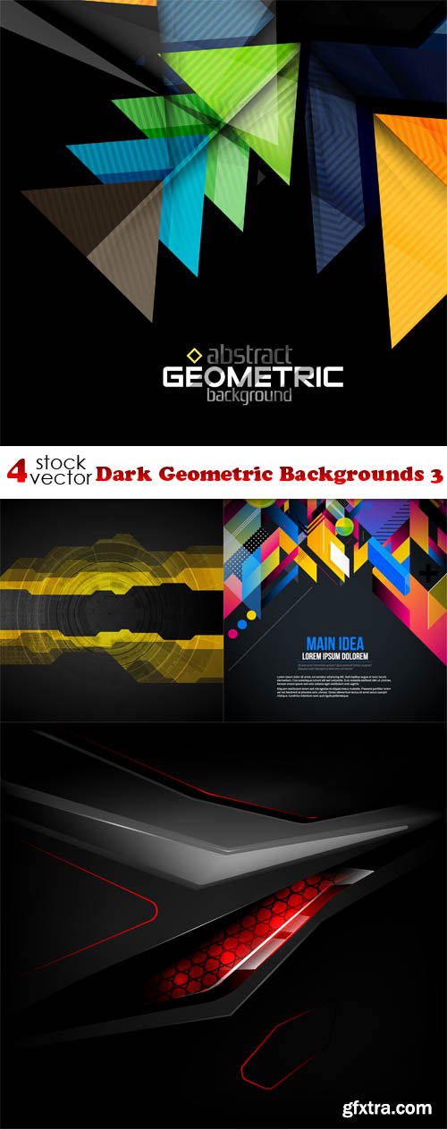 Vectors - Dark Geometric Backgrounds 3