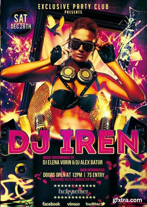 DJ Iren Premium Flyer V2 Template