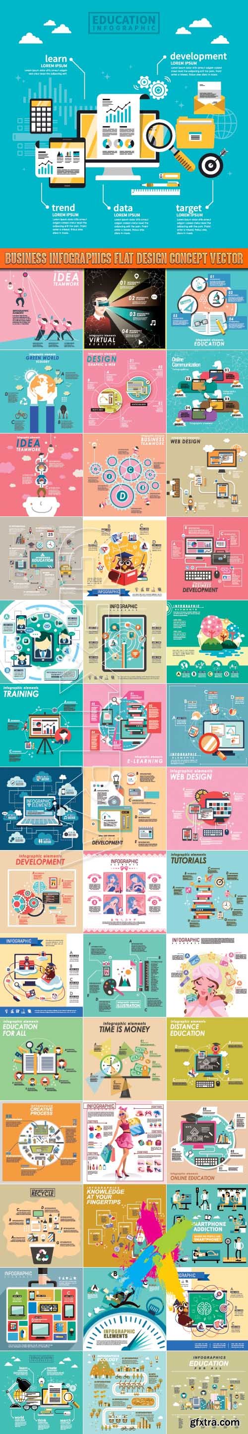 Business infographics flat design concept vector
