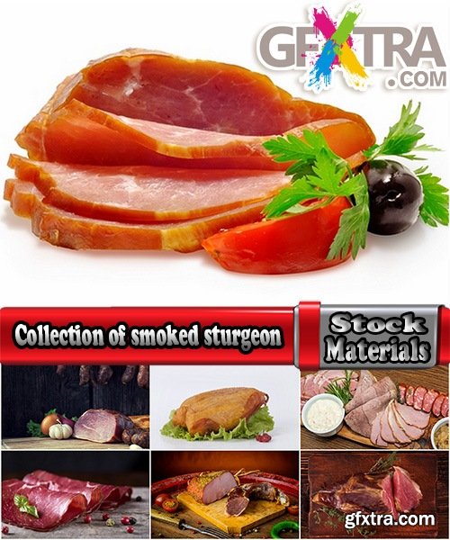 Collection of smoked smoked sturgeon bacon slicing meat 25 HQ Jpeg