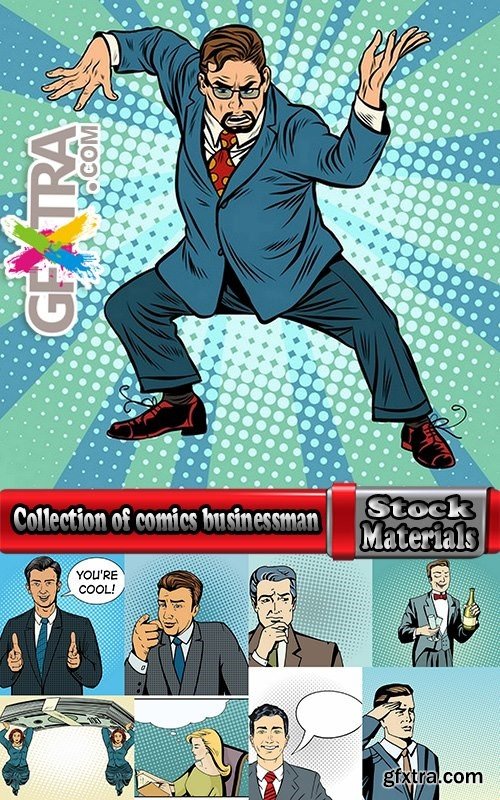 Collection of comics businessman 25 EPS