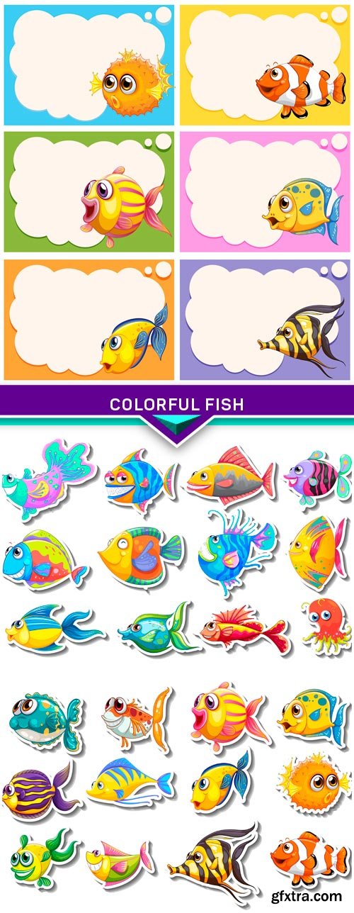 Colorful fish 3X EPS