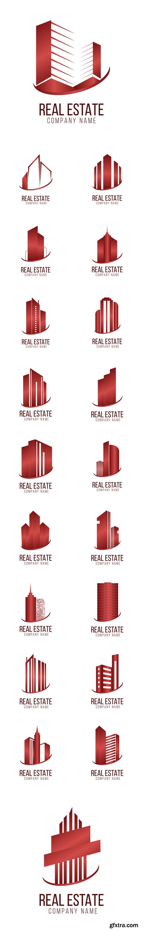 Vector Set - Real Estate Logo Architecture Symbol
