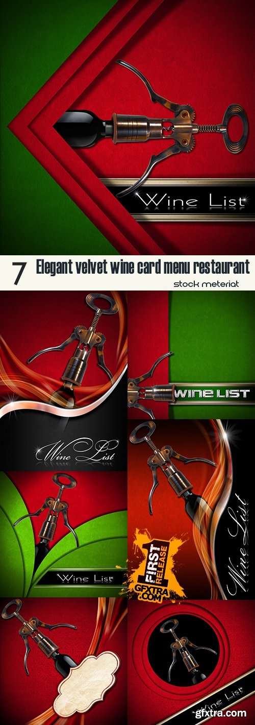 Elegant velvet wine card menu restaurant