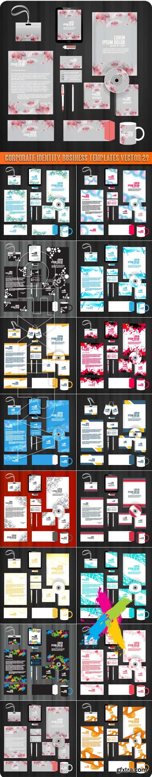Corporate identity business templates vector 29