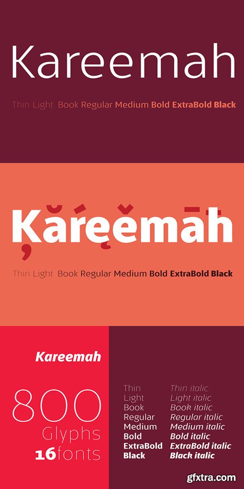 Kareemah Font Family 16 Fonts