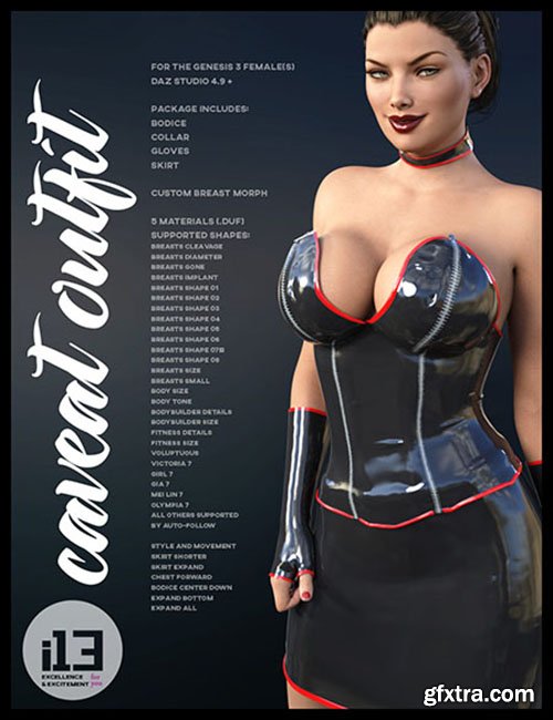 i13 CAVEAT OUTFIT for the Genesis 3 Female(s) by ironman13 115396 DAZ3D
