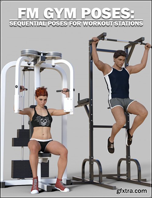 FM Gym Poses Workout Stations 33657 DAZ3D