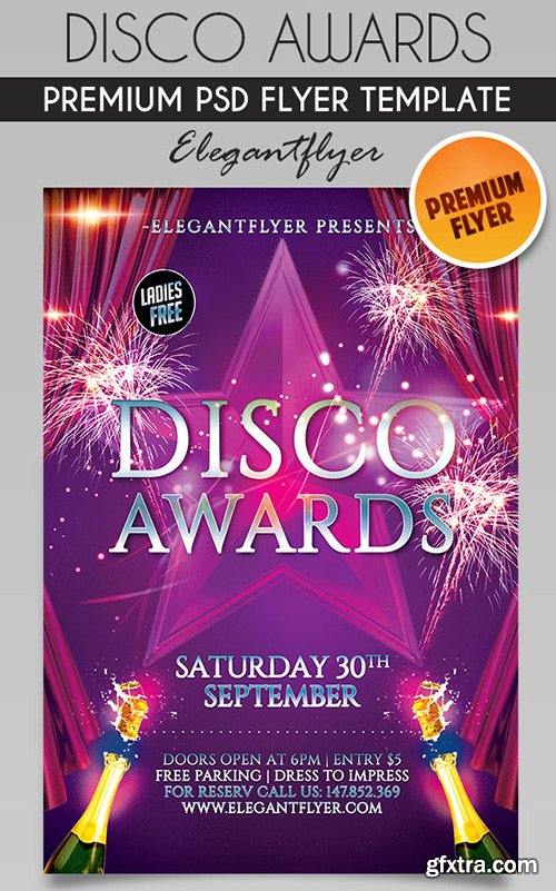 Disco Awards – Flyer PSD Template + Facebook Cover